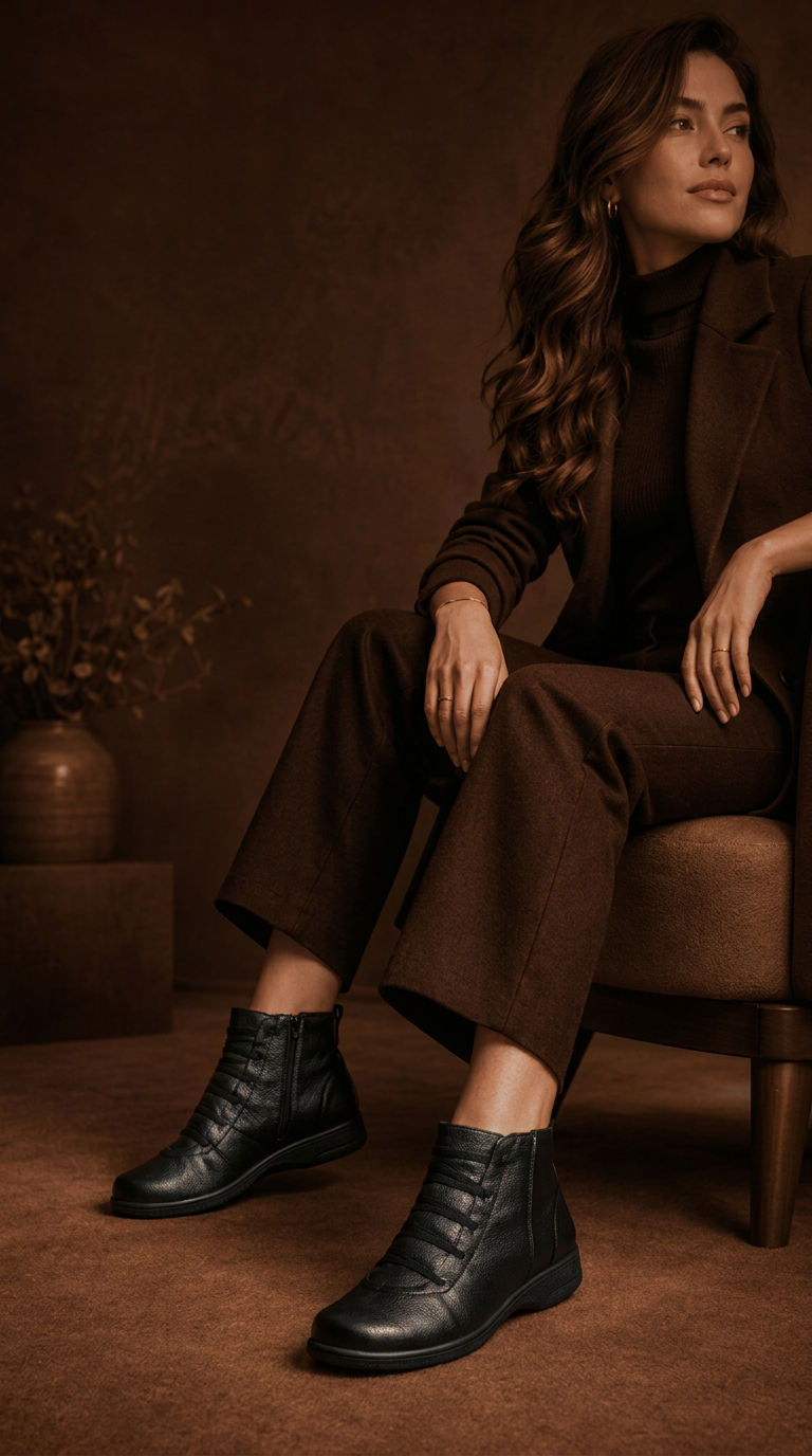 Modelo com bota preta Balatore
